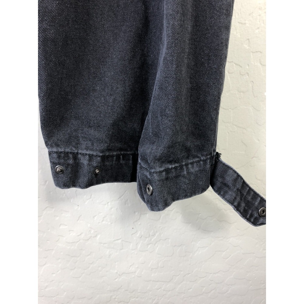 ZARA Womens 10 Black Denim Mom Jeans Snap Cuff Hem Detail Tapered - Picture 4 of 9